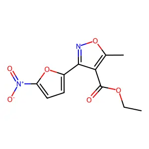4-ISOXAZOLECARBOXYLIC ACID, 5-METHYL-3-(5-NITRO-2-FURYL)-, ETHYL ESTER structure