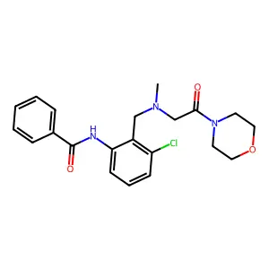 N-[3-chloro-2-[[methyl-(2-morpholin-4-yl-2-oxoethyl)amino]methyl]phenyl]benzamide structure