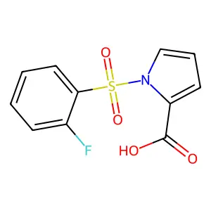1-(2-fluorophenyl)sulfonylpyrrole-2-carboxylic acid structure