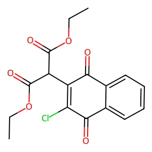 1,3-diethyl 2-(3-chloro-1,4-dioxo-1,4-dihydronaphthalen-2-yl)propanedioate structure