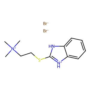 2-(1H-benzimidazol-3-ium-2-ylsulfanyl)ethyl-trimethylazanium dibromide structure