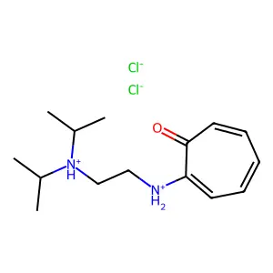 2,4,6-Cycloheptatrien-1-one, 2-((2-(diisopropylamino)ethyl)amino)-, dihydrochloride structure