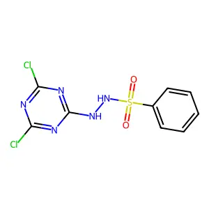 N'-(4,6-dichloro-1,3,5-triazin-2-yl)benzenesulfonohydrazide structure