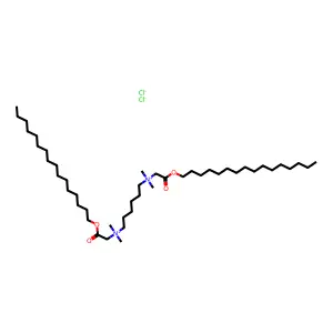 (2-hexadecoxy-2-oxoethyl)-[6-[(2-hexadecoxy-2-oxoethyl)-dimethylazaniumyl]hexyl]-dimethylazanium dichloride structure