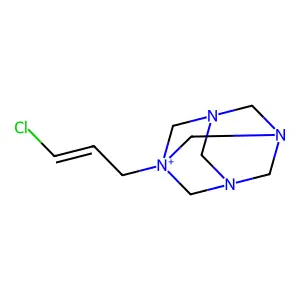 1-(3-chloroallyl)-3,5,7-triaza-1-azoniaadamantane structure