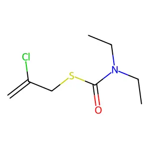 Diethylthiocarbamic acid S-2-chloroallyl ester structure