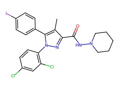 1-(24-Dichlorophenyl)-5-(4-Iodophenyl)-4-Methyl-N-(Piperidin-1-Yl)-1H-Pyrazole-3-Carboxamide structure