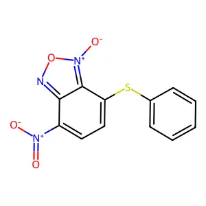BENZOFURAZAN, 4-NITRO-7-PHENYLTHIO-, 1-OXIDE structure