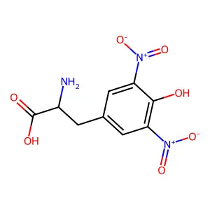 2-amino-3-(4-hydroxy-3,5-dinitrophenyl)propanoic acid structure
