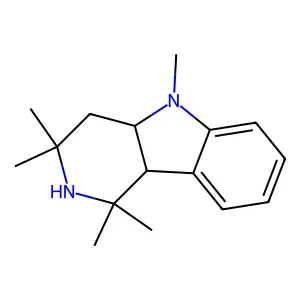 1,1,3,3,5-pentamethyl-2,4,4a,9b-tetrahydropyrido[4,3-b]indole structure