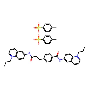bis(4-methylbenzenesulfonate)4-[3-oxo-3-[(1-propylquinolin-1-ium-6-yl)amino]propyl]-N-(1-propylquinolin-1-ium-6-yl)benzamide structure