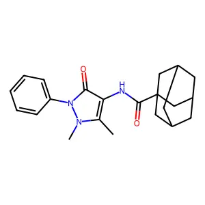 N-(1,5-dimethyl-3-oxo-2-phenylpyrazol-4-yl)adamantane-1-carboxamide structure