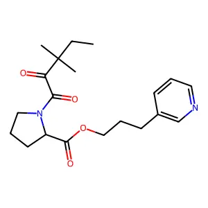 1-(3,3-Dimethyl-2-oxo-pentanoyl)-pyrrolidine-2-carboxylic acid 3-pyridin-3-yl-propyl ester structure