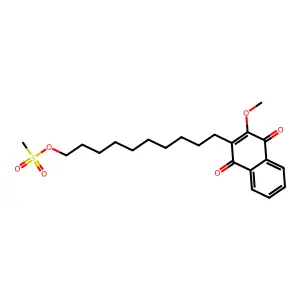 10-(3-methoxy-1,4-dioxonaphthalen-2-yl)decyl methanesulfonate structure