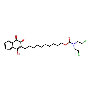 10-(1-hydroxy-3,4-dioxonaphthalen-2-yl)decyl N,N-bis(2-chloroethyl)carbamate structure