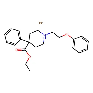 ethyl 1-(2-phenoxyethyl)-4-phenylpiperidin-1-ium-4-carboxylate bromide structure