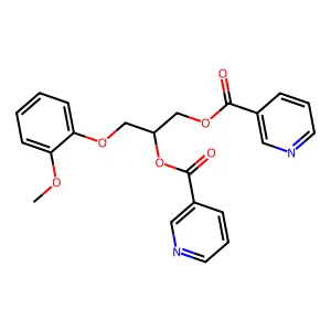 [3-(2-methoxyphenoxy)-2-(pyridine-3-carbonyloxy)propyl] pyridine-3-carboxylate structure