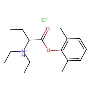[1-(2,6-dimethylphenoxy)-1-oxobutan-2-yl]-diethylazanium chloride structure