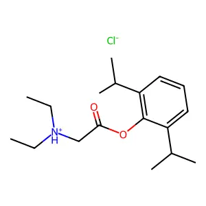 [2-[2,6-di(propan-2-yl)phenoxy]-2-oxoethyl]-diethylazanium chloride structure