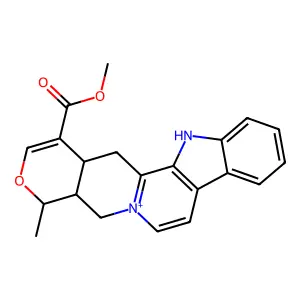 methyl (15R,16S,20S)-16-methyl-17-oxa-3-aza-13-azoniapentacyclo[11.8.0.02,10.04,9.015,20]henicosa-1(13),2(10),4,6,8,11,18-heptaene-19-carboxylate structure