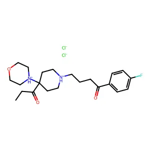 Butyrophenone, 4'-fluoro-4-(4-morpholino-4-propionylpiperidino)-, dihydrochloride structure