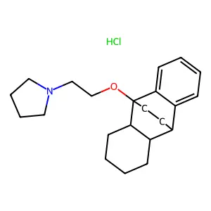 1,2,3,4,4a,9,9a,10-Octahydro-9-(2-(1-pyrrolidinyl)ethoxy)-9,10-ethanoanthracene HCl structure