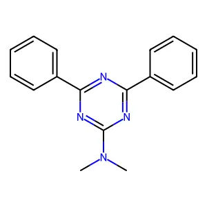 N,N-dimethyl-4,6-diphenyl-1,3,5-triazin-2-amine structure