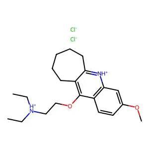 diethyl-[2-[(3-methoxy-7,8,9,10-tetrahydro-6H-cyclohepta[b]quinolin-5-ium-11-yl)oxy]ethyl]azanium dichloride structure