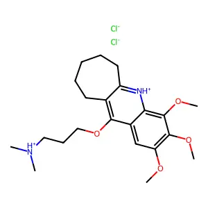 dimethyl-[3-[(2,3,4-trimethoxy-7,8,9,10-tetrahydro-6H-cyclohepta[b]quinolin-5-ium-11-yl)oxy]propyl]azanium dichloride structure
