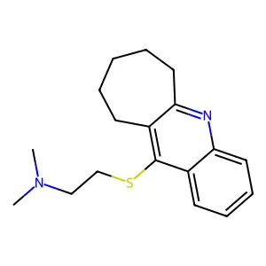 N,N-dimethyl-2-(7,8,9,10-tetrahydro-6H-cyclohepta[b]quinolin-11-ylsulfanyl)ethanamine structure