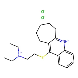 diethyl-[2-(7,8,9,10-tetrahydro-6H-cyclohepta[b]quinolin-5-ium-11-ylsulfanyl)ethyl]azanium dichloride structure