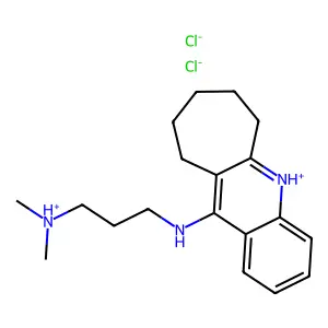 dimethyl-[3-(7,8,9,10-tetrahydro-6H-cyclohepta[b]quinolin-5-ium-11-ylamino)propyl]azanium dichloride structure