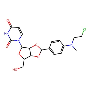 1-[(3aR,4R,6R,6aR)-2-[4-[2-chloroethyl(methyl)amino]phenyl]-6-(hydroxymethyl)-3a,4,6,6a-tetrahydrofuro[3,4-d][1,3]dioxol-4-yl]pyrimidine-2,4-dione structure