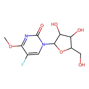 1-[3,4-dihydroxy-5-(hydroxymethyl)oxolan-2-yl]-5-fluoro-4-methoxypyrimidin-2-one structure