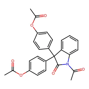 [4-[1-acetyl-3-(4-acetyloxyphenyl)-2-oxoindol-3-yl]phenyl] acetate structure