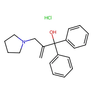1,1-diphenyl-2-(pyrrolidin-1-ylmethyl)prop-2-en-1-ol;hydrochloride structure