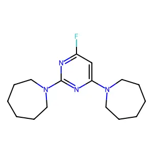 1-[2-(azepan-1-yl)-6-fluoropyrimidin-4-yl]azepane structure
