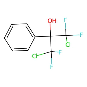 1,3-dichloro-1,1,3,3-tetrafluoro-2-phenylpropan-2-ol structure