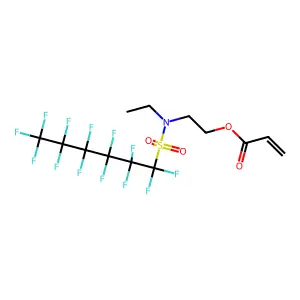 2-[ethyl(1,1,2,2,3,3,4,4,5,5,6,6,6-tridecafluorohexylsulfonyl)amino]ethyl prop-2-enoate structure