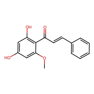 1-(2,4-dihydroxy-6-methoxyphenyl)-3-phenylprop-2-en-1-one structure