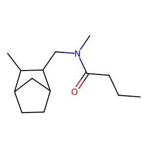 N-methyl-N-[(3-methyl-2-bicyclo[2.2.1]heptanyl)methyl]butanamide structure