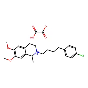 Isoquinoline, 1,2,3,4-tetrahydro-2-(4-(p-chlorophenyl)butyl)-6,7-dimethoxy-1-methyl-, oxalate structure