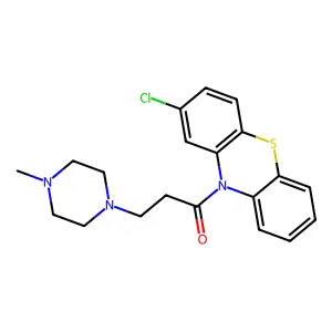 1-(2-chloro-10H-phenothiazin-10-yl)-3-(4-methylpiperazin-1-yl)propan-1-one structure