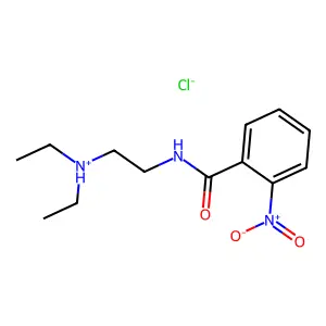 BENZAMIDE, N-(2-(DIETHYLAMINO)ETHYL)-o-NITRO-, HYDROCHLORIDE structure