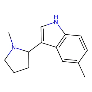 5-methyl-3-(1-methylpyrrolidin-2-yl)-1H-indole structure