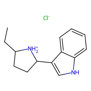 3-(5-ethylpyrrolidin-1-ium-2-yl)-1H-indole chloride structure