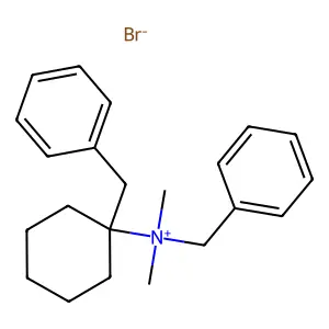 benzyl-(1-benzylcyclohexyl)-dimethylazanium bromide structure