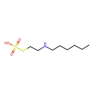 1-(2-sulfosulfanylethylamino)hexane structure
