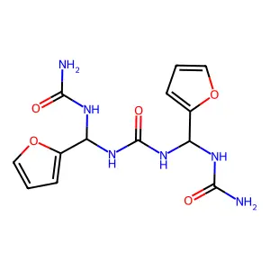 1,3-bis[(carbamoylamino)-(furan-2-yl)methyl]urea structure