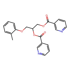 [3-(2-methylphenoxy)-2-(pyridine-3-carbonyloxy)propyl] pyridine-3-carboxylate structure